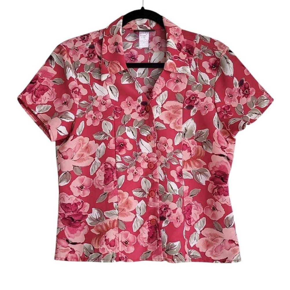 Vintage Pink Floral Blouse